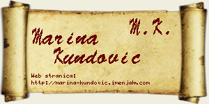 Marina Kundović vizit kartica